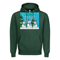 Sports Green snowman Zipper Hoodie - MaliasSmallBusiness