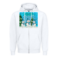 White snowman Zipper Hoodie - MaliasSmallBusiness