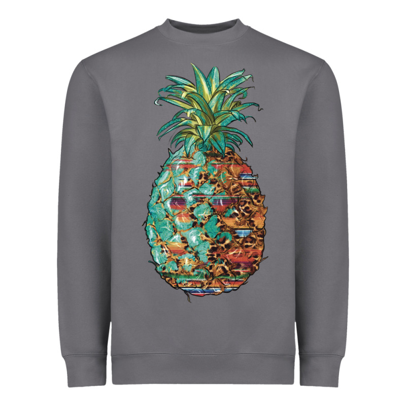 Pineapple Leopar Turquoise Serape Summer Heavyweight Sweatshirt by Artiststas | Teevron