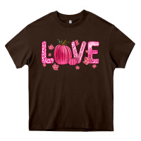 Chocolate Brown love breast cancer Heavy Core Tee - Zillion Design Studio