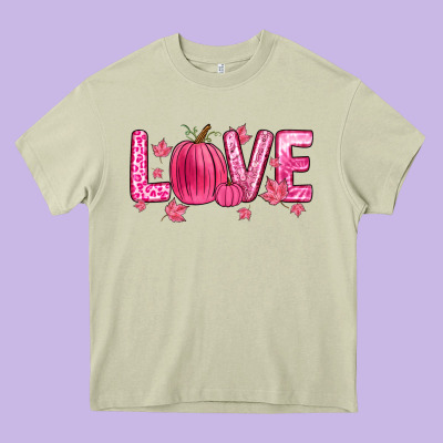 Love Breast Cancer Heavy Core Tee Designed By Zillion Design Studio