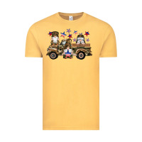 Vintage Mustard camouflage gnomes american flag star truck Vintage Tee - Artiststas