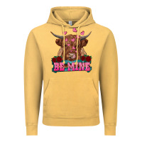 Vintage Mustard be mine highland cow Vintage Hoodie - RanaPortraitStore