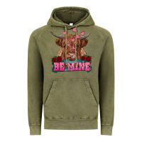 Vintage Olive be mine highland cow Vintage Hoodie - RanaPortraitStore