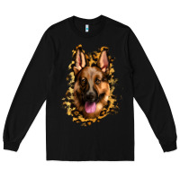Black german shepherd leopard background Long Sleeve Tee - Jasminsmagicworld