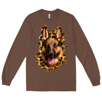 Chestnut german shepherd leopard background Long Sleeve Tee - Jasminsmagicworld