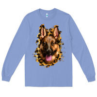 Colony Blue german shepherd leopard background Long Sleeve Tee - Jasminsmagicworld