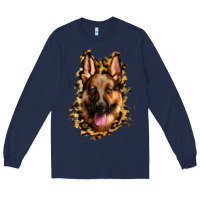Navy german shepherd leopard background Long Sleeve Tee - Jasminsmagicworld