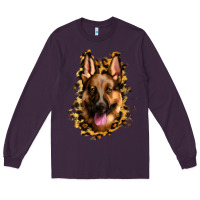 Plum german shepherd leopard background Long Sleeve Tee - Jasminsmagicworld