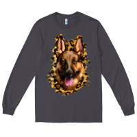 Smoke german shepherd leopard background Long Sleeve Tee - Jasminsmagicworld