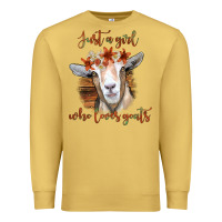 Antique Gold Just a Girl Who Loves Goat Premium Sweatshirt - Bettercallsaul