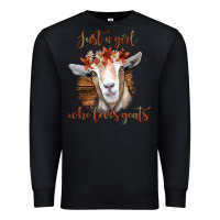 Black Just a Girl Who Loves Goat Premium Sweatshirt - Bettercallsaul