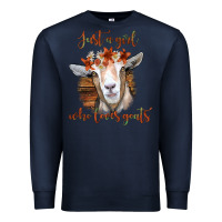 Navy Just a Girl Who Loves Goat Premium Sweatshirt - Bettercallsaul
