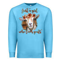 Ocean Blue Just a Girl Who Loves Goat Premium Sweatshirt - Bettercallsaul