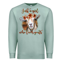 Just A Girl Who Loves Goat Premium Sweatshirt | Teevron