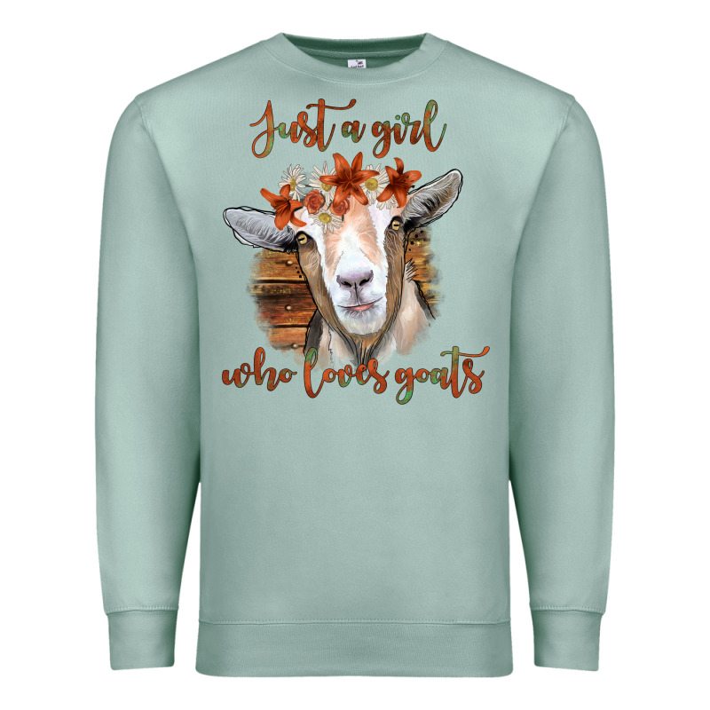 Just A Girl Who Loves Goat Premium Sweatshirt by Bettercallsaul | Teevron