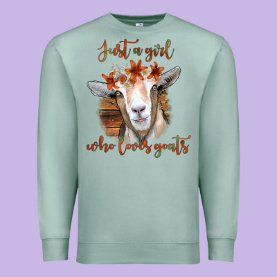 Just A Girl Who Loves Goat Premium Sweatshirt Designed By Bettercallsaul