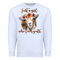 White Just a Girl Who Loves Goat Premium Sweatshirt - Bettercallsaul