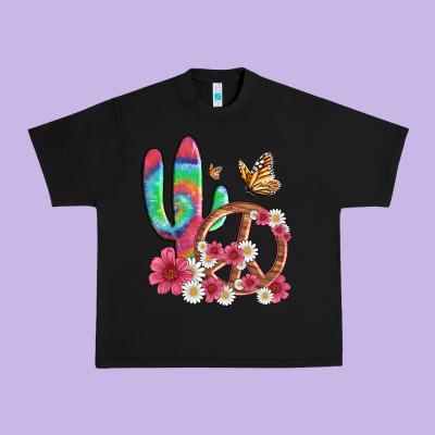 Cactus Peace Sign Flowers And Butterflys Urban Heavy Tee Designed By Artiststas