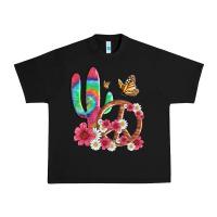 Black cactus peace sign flowers and butterflys Urban Heavy Tee - Artiststas