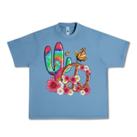 Pebble Blue cactus peace sign flowers and butterflys Urban Heavy Tee - Artiststas