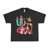 Pigment Black cactus peace sign flowers and butterflys Urban Heavy Tee - Artiststas