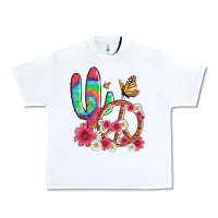 White cactus peace sign flowers and butterflys Urban Heavy Tee - Artiststas
