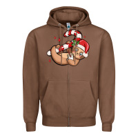 Cute Christmas Sloth Zipper Hoodie | Teevron