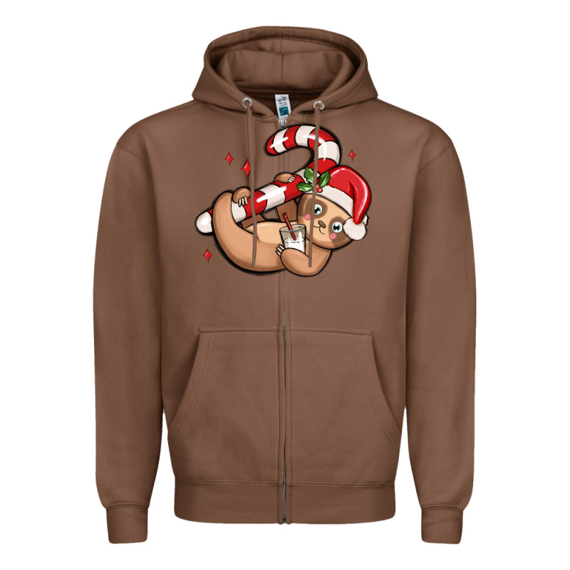 Cute Christmas Sloth Zipper Hoodie by MaliasSmallBusiness | Teevron