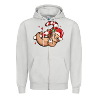 Dove Grey cute christmas sloth Zipper Hoodie - MaliasSmallBusiness