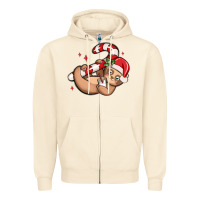 Sandshell cute christmas sloth Zipper Hoodie - MaliasSmallBusiness