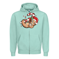 Seafoam cute christmas sloth Zipper Hoodie - MaliasSmallBusiness