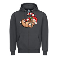 Smoke cute christmas sloth Zipper Hoodie - MaliasSmallBusiness