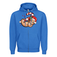 True Royal cute christmas sloth Zipper Hoodie - MaliasSmallBusiness