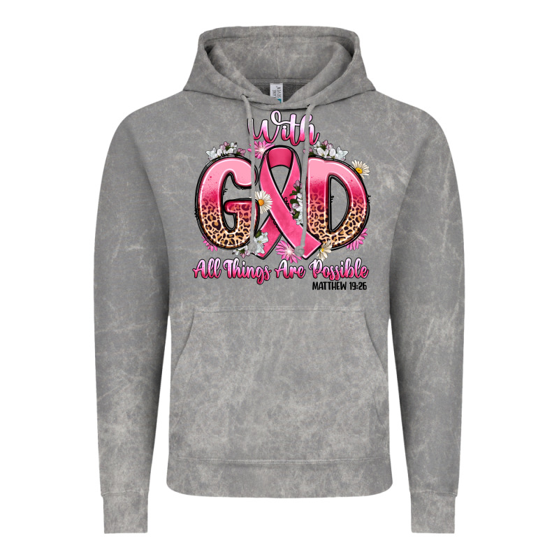Breast Cancer With God All Things Are Possible Vintage Hoodie by Artiststas | Teevron