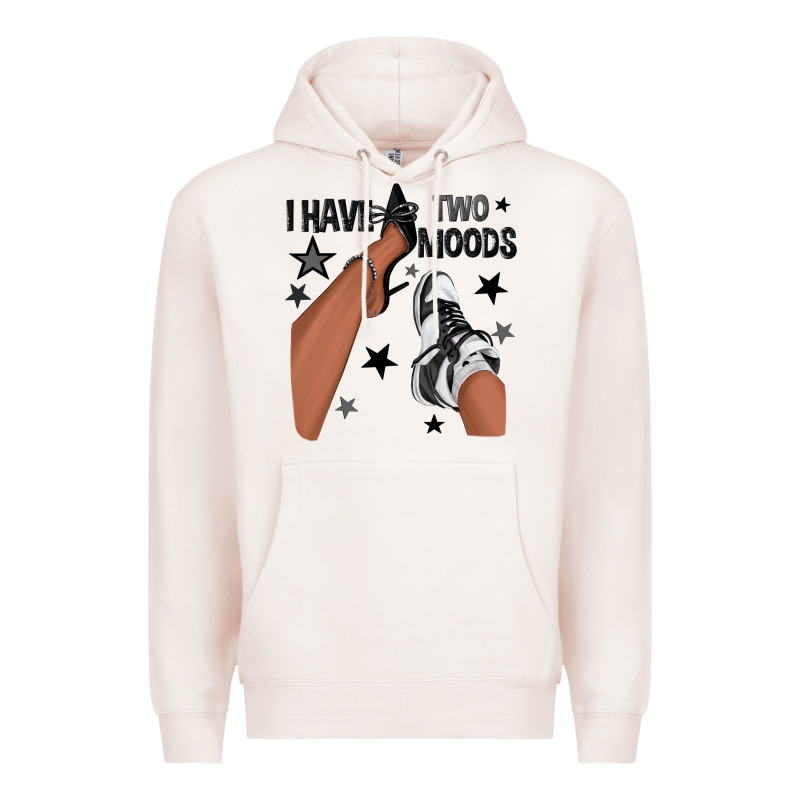 I Have Two Moods Black Sneakers Afro Girl Premium Hoodie by texasbilliewilder | Teevron