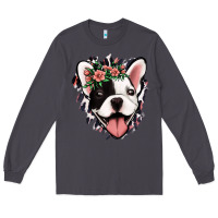 Smoke french bulldog floral Long Sleeve Tee - Jasminsmagicworld
