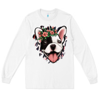 White french bulldog floral Long Sleeve Tee - Jasminsmagicworld
