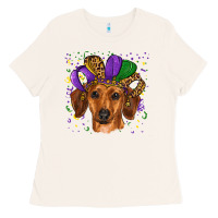 Bone mardi gras hat dachshund Ladies Tee - RanaPortraitStore
