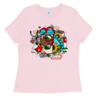 Bubblegum Pink Christmas sunflower gemstone nurse Ladies Tee - JahusDesignShop
