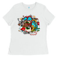 Christmas Sunflower Gemstone Nurse Ladies Tee | Teevron