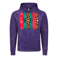 Cloud Purple Colored Leopard and Wood Patterned Western Brush Strokes Vintage Hoodie - Bettercallsaul