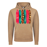 Vintage Coffee Colored Leopard and Wood Patterned Western Brush Strokes Vintage Hoodie - Bettercallsaul