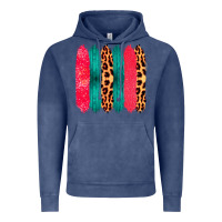 Vintage Denim Colored Leopard and Wood Patterned Western Brush Strokes Vintage Hoodie - Bettercallsaul