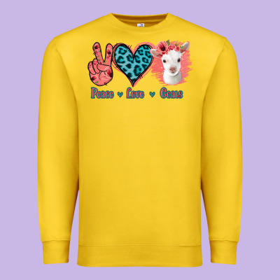 Peace Love Goats Premium Sweatshirt Designed By Bettercallsaul