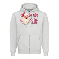 Dove Grey santa and co Zipper Hoodie - MaliasSmallBusiness