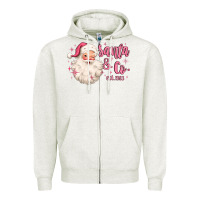 Oatmeal Heather santa and co Zipper Hoodie - MaliasSmallBusiness