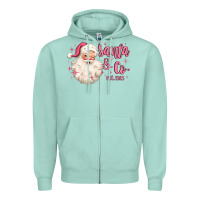 Seafoam santa and co Zipper Hoodie - MaliasSmallBusiness