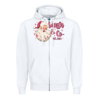White santa and co Zipper Hoodie - MaliasSmallBusiness