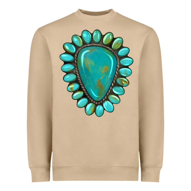 Western Gemstone Turquoise Heavyweight Sweatshirt by Artiststas | Teevron